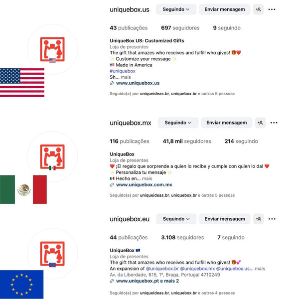 Presença em 3 Países